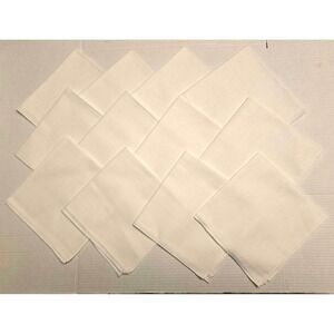 Set of 12 Vintage White Napkins Approx. 17" X‎ 17"